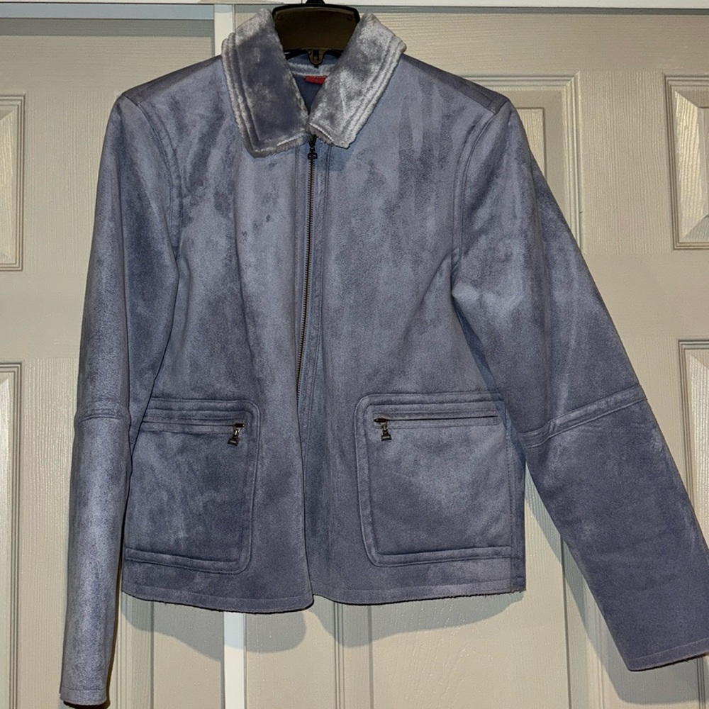Faux suede shearling jacket